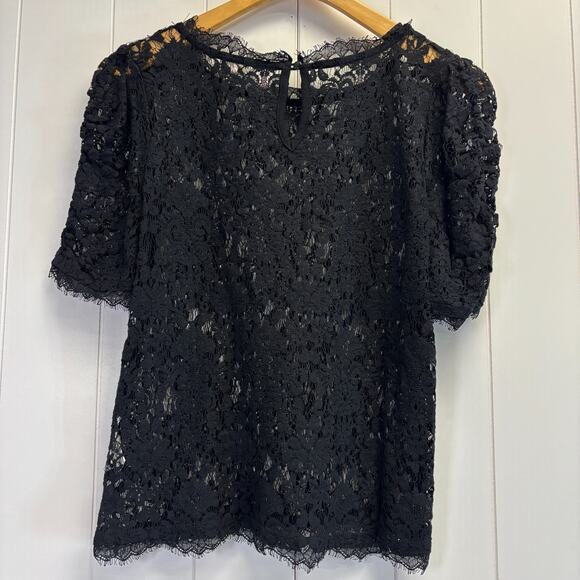 Y2K Eyeshadow Womens Dark Boho Whimsigoth Fairy Grunge Lace Top Size M Vamp Sexy - Picture 2 of 8